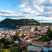 Panoramic View Of Angra Do Heroismo In Terceira Island, Portugal